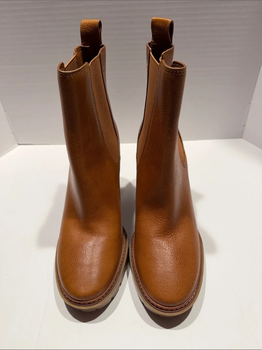 Tory Burch Camel Lug Ankle Boots